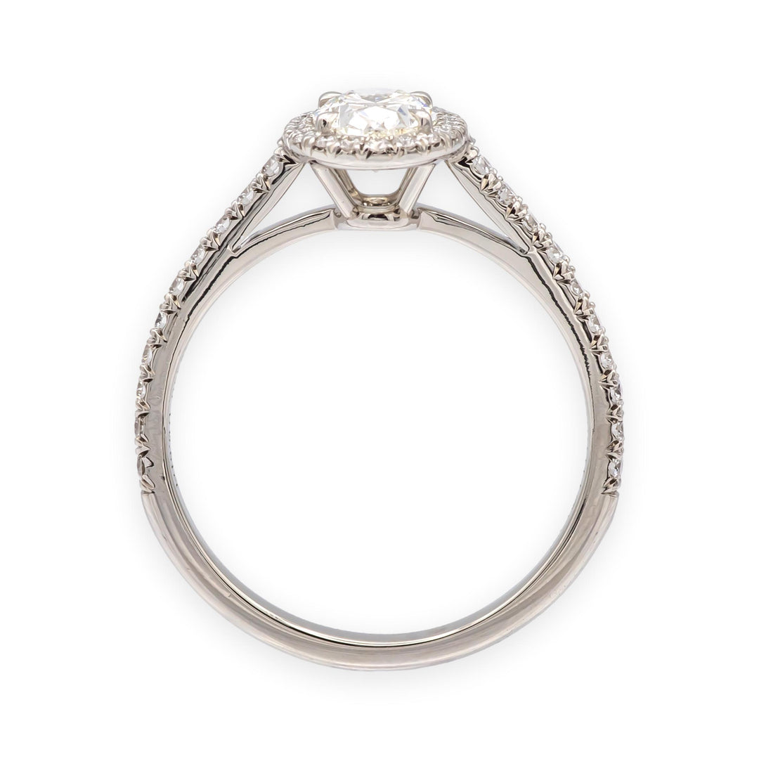 Tiffany & Co. Soleste Oval .88 cts total Diamond Engagement Ring Platinum H VVS2