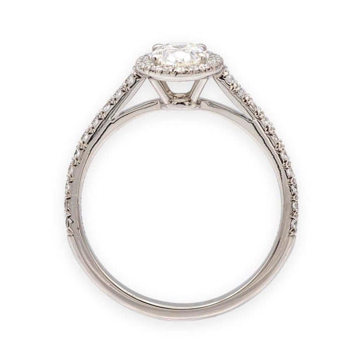 Tiffany & Co. Soleste Oval .88 cts total Diamond Engagement Ring Platinum H VVS2