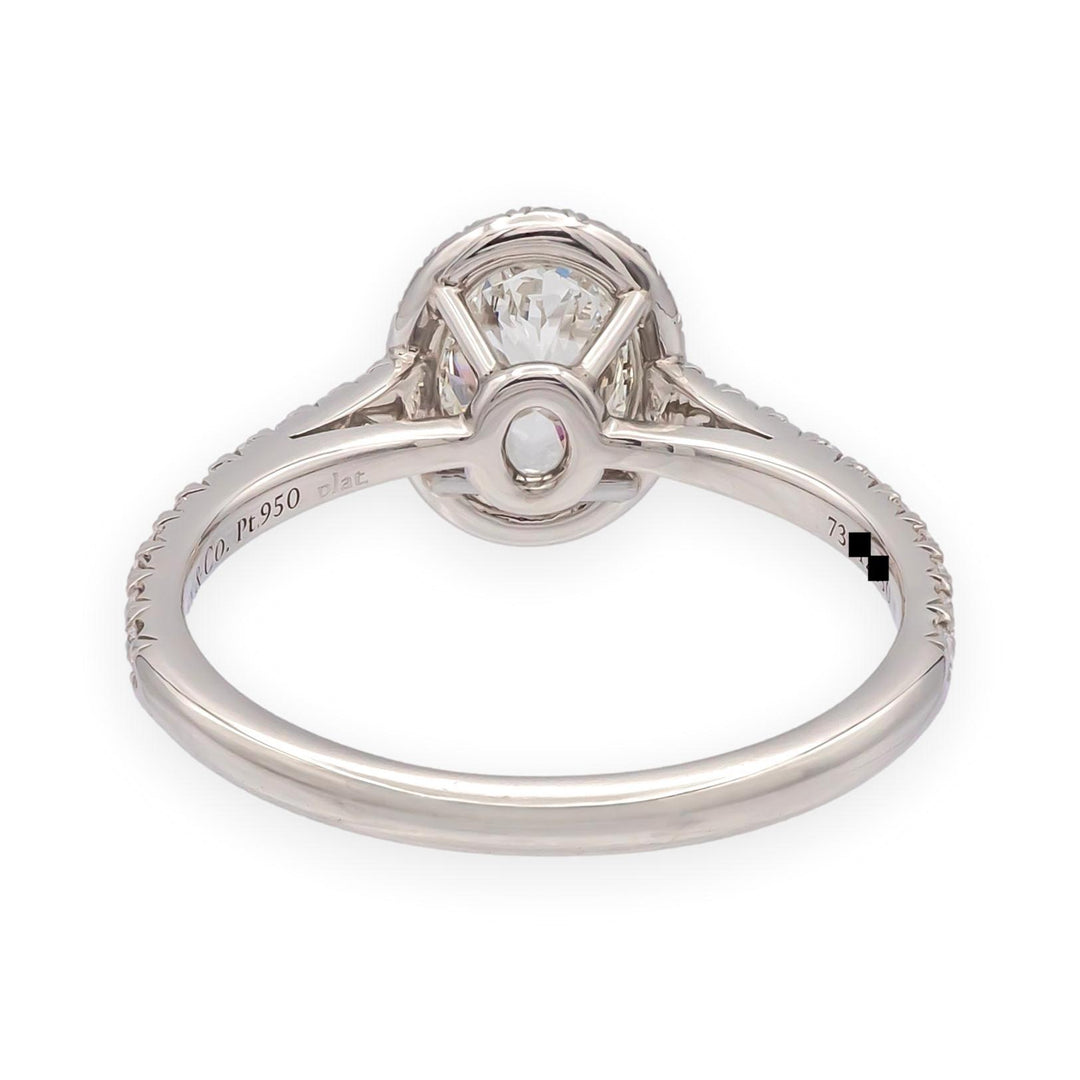 Tiffany & Co. Soleste Oval .88 cts total Diamond Engagement Ring Platinum H VVS2