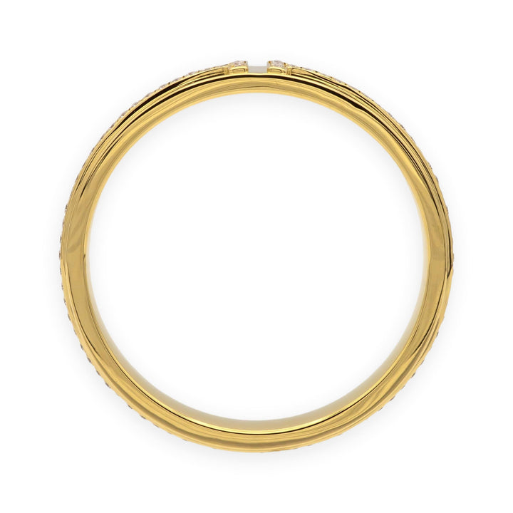 Tiffany & Co. T Narrow 18K Yellow Gold Men's Diamond Band Ring – Size 12