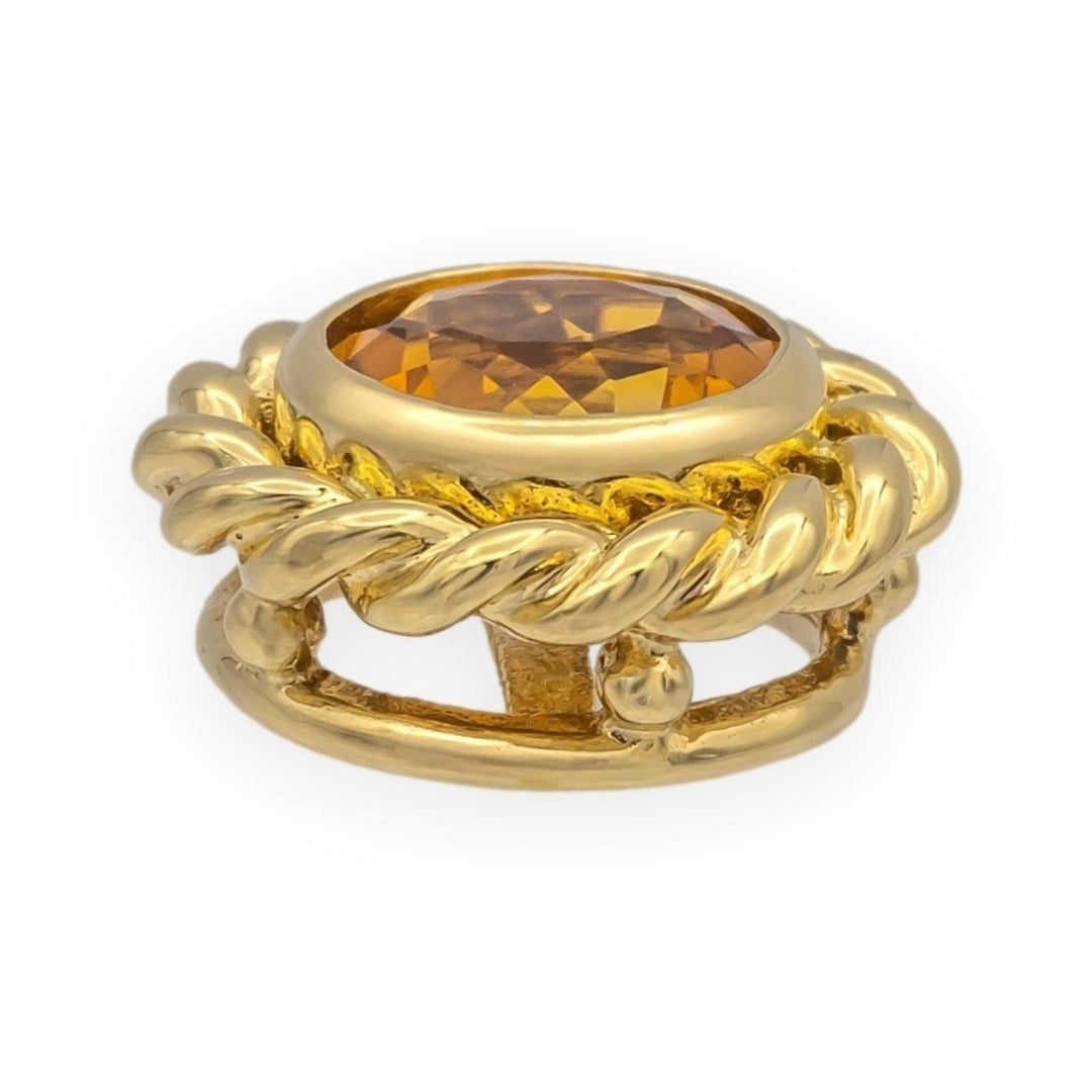 Vintage Tiffany & Co. 18K Yellow Gold Round Madeira Citrine Pendant