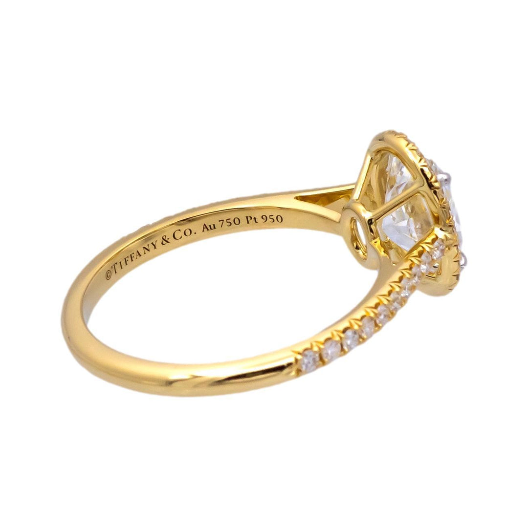 Tiffany & Co. 18K Yellow Gold Oval Diamond Soleste Engagement Ring 2.02ctTW FVS1