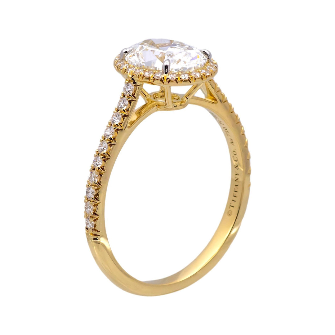 Tiffany & Co. 18K Yellow Gold Oval Diamond Soleste Engagement Ring 2.02ctTW FVS1