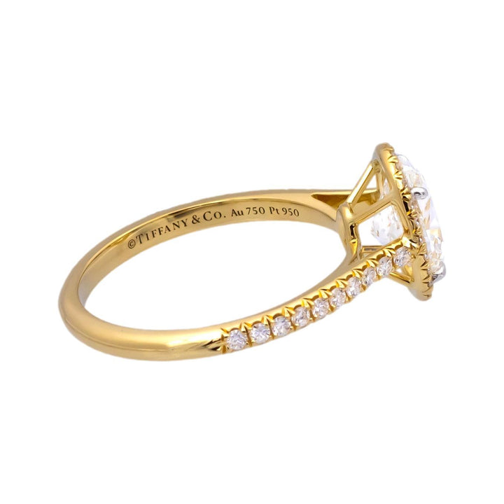 Tiffany & Co. 18K Yellow Gold Oval Diamond Soleste Engagement Ring 2.02ctTW FVS1