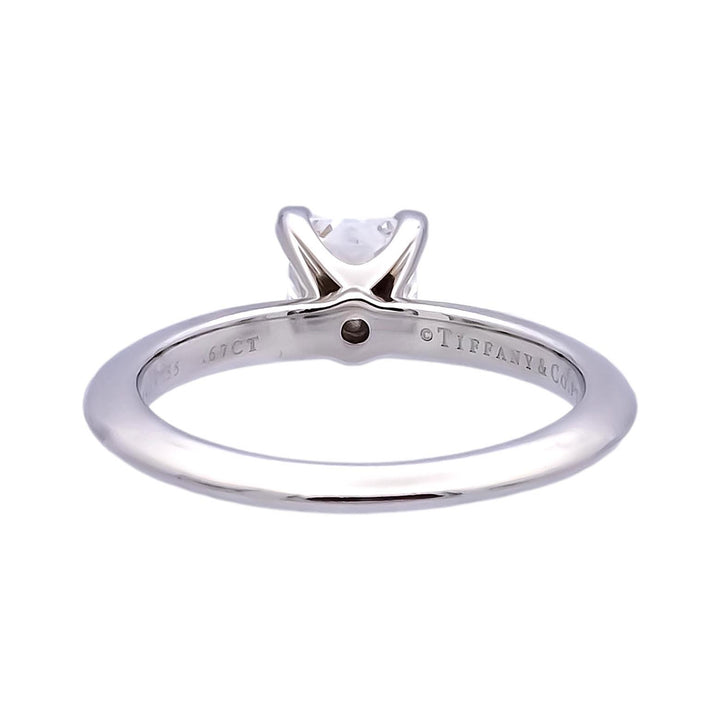 Tiffany & Co. Platinum Diamond Princess Cut Engagement Ring .67ct GVS2