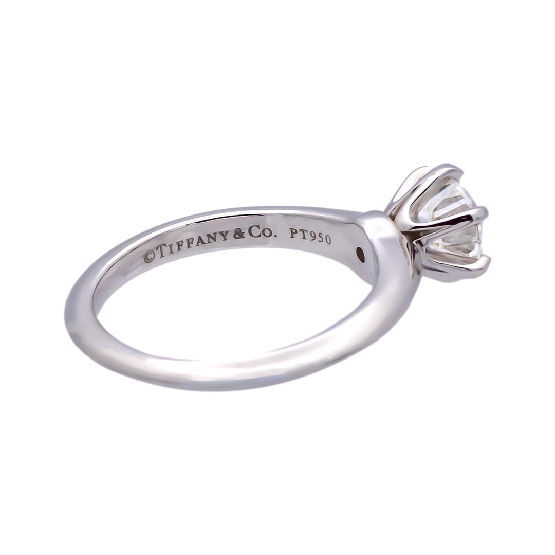 Tiffany and Co. Platinum Solitaire Round Diamond Engagement Ring 1.05 FVS2