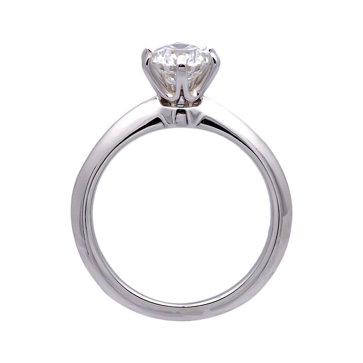 Tiffany and Co. Platinum Solitaire Round Diamond Engagement Ring 1.05 FVS2