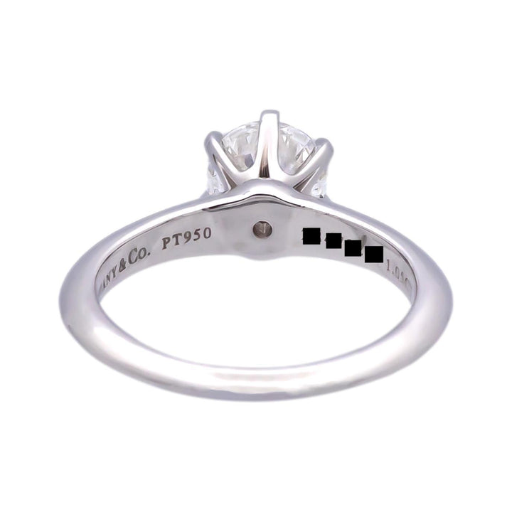 Tiffany and Co. Platinum Solitaire Round Diamond Engagement Ring 1.05 FVS2