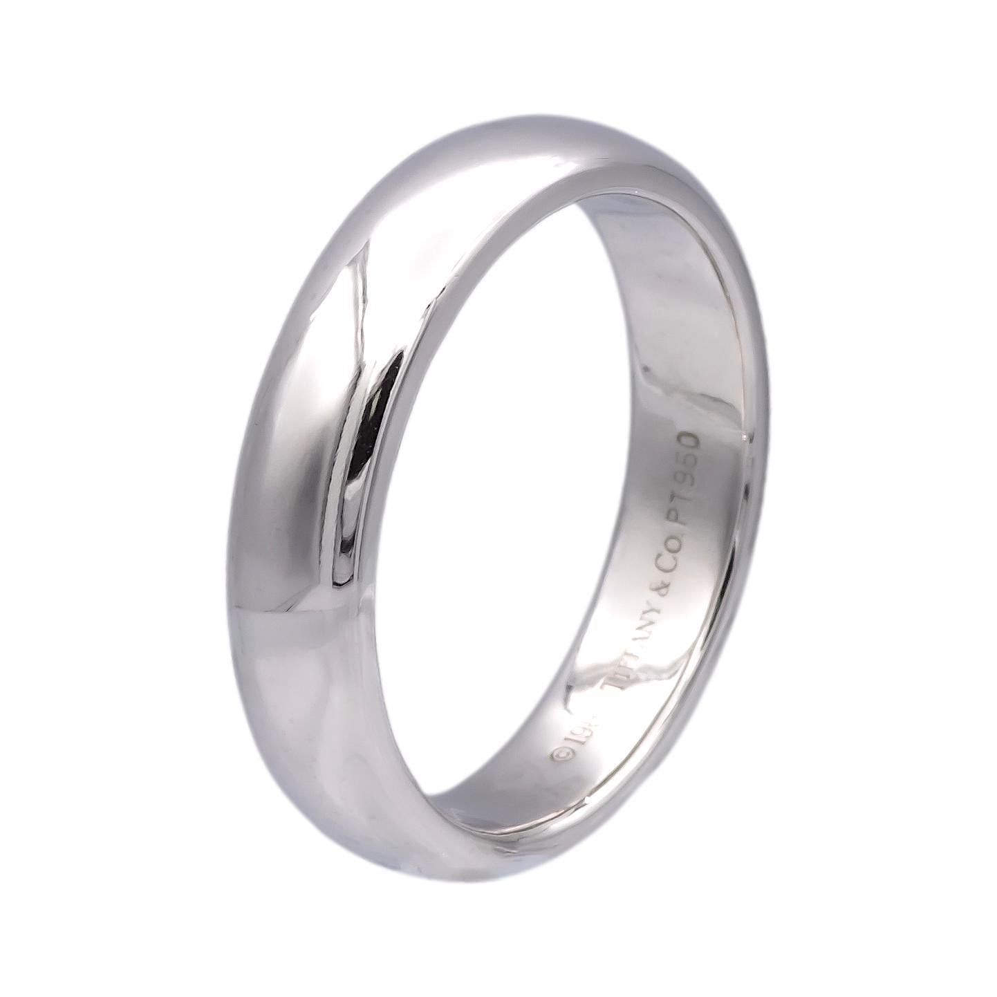 Tiffany Forever Wedding Band Ring in Platinum, 4.5 mm Wide | Tiffany & Co.