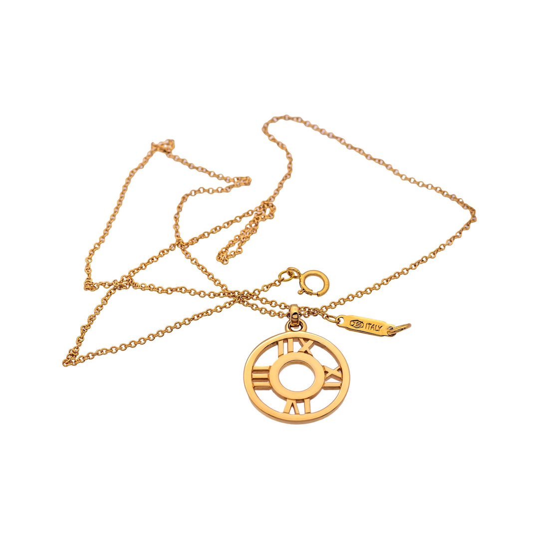 Vintage Tiffany & Co. 18K Rose Gold Atlas Diamond Pendant Necklace 16"