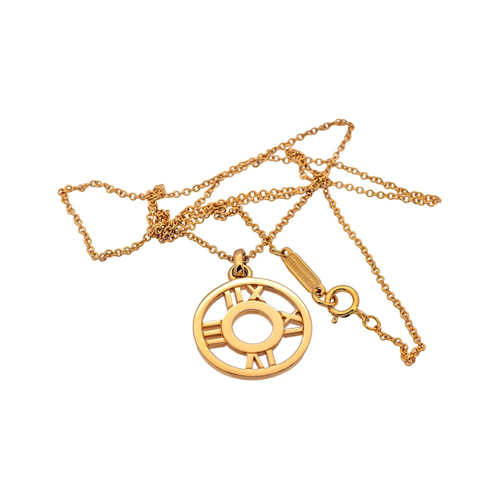 Vintage Tiffany & Co. 18K Rose Gold Atlas Diamond Pendant Necklace 16"