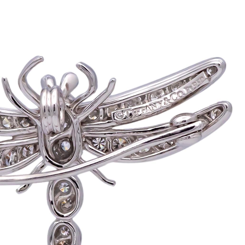 Vintage Tiffany & Co. Platinum Dragonfly Diamond Sapphire Brooch Pendant 1990's