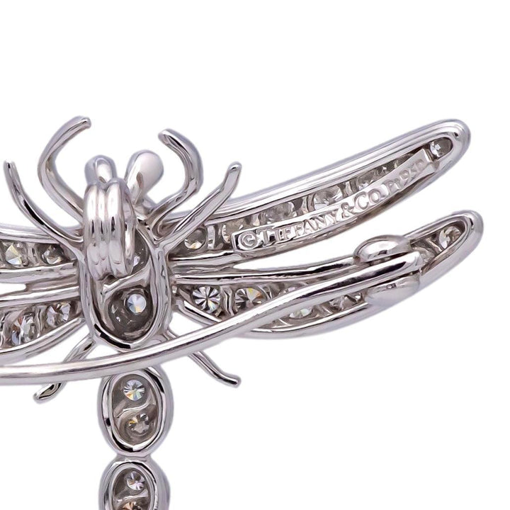 Vintage Tiffany & Co. Platinum Dragonfly Diamond Sapphire Brooch Pendant 1990's