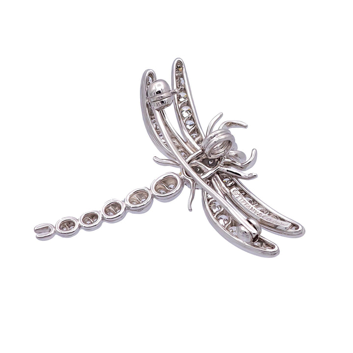 Vintage Tiffany & Co. Platinum Dragonfly Diamond Sapphire Brooch Pendant 1990's