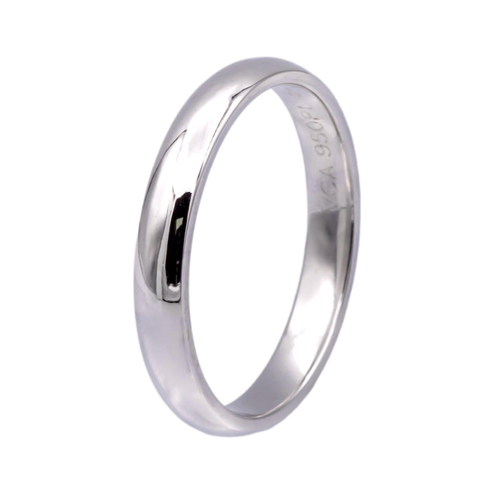 Van Cleef & Arpels Tendrement Platinum 3mm Wedding Band Ring Size 6.5