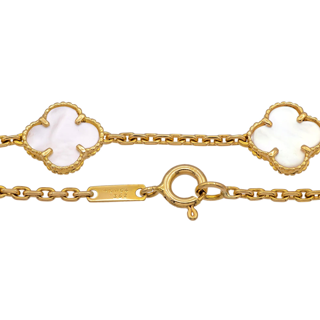 Van Cleef & Arpels 18K Yellow Gold Vintage Alhambra 10 Motif  Necklace Ca. 2000