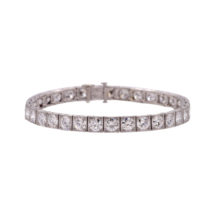 Van Cleef & Arpels Art Deco Old Euro Diamond Bracelet in Platinum – 1930s