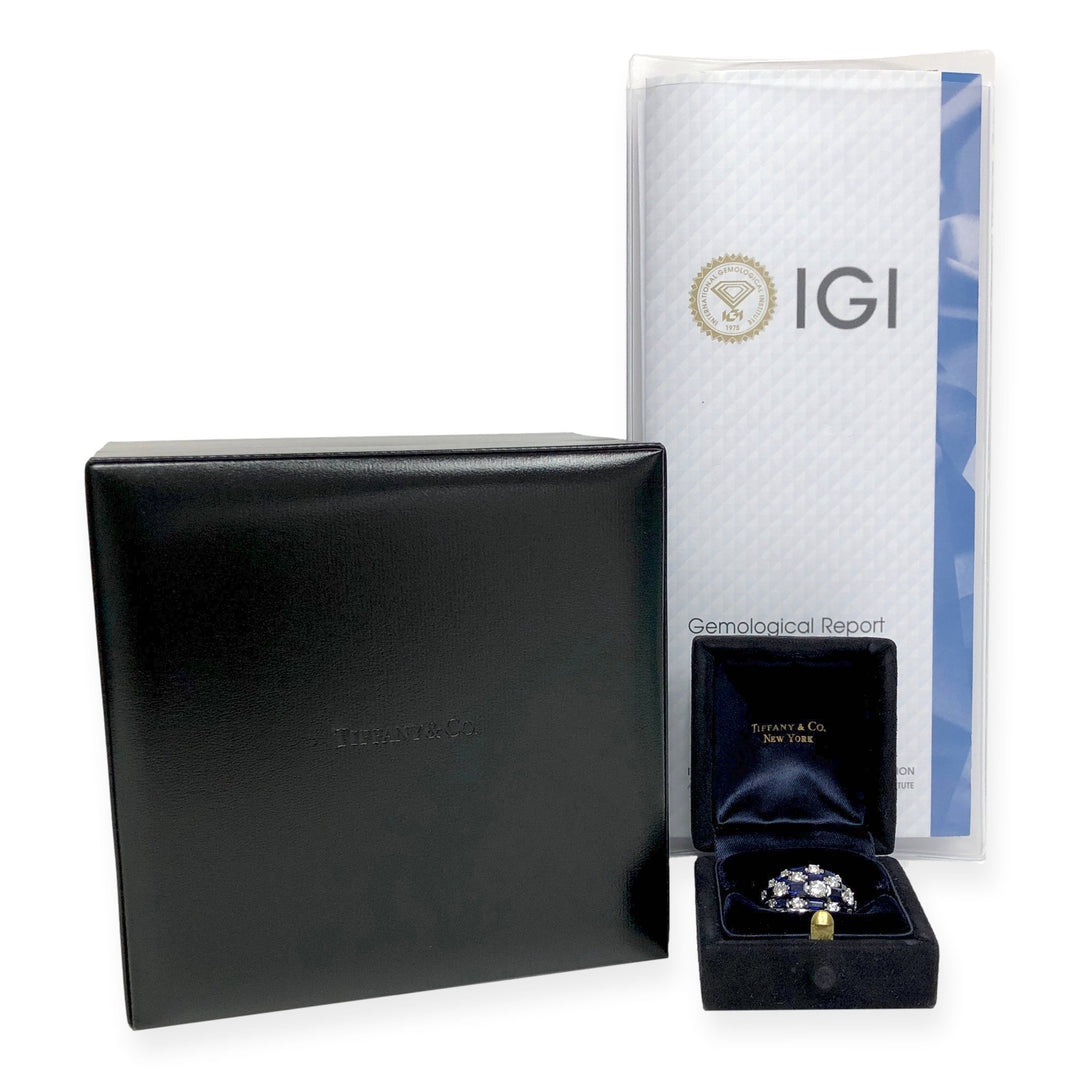 Vintage Tiffany & Co. Platinum Sapphire and Diamond Dome Cocktail Ring