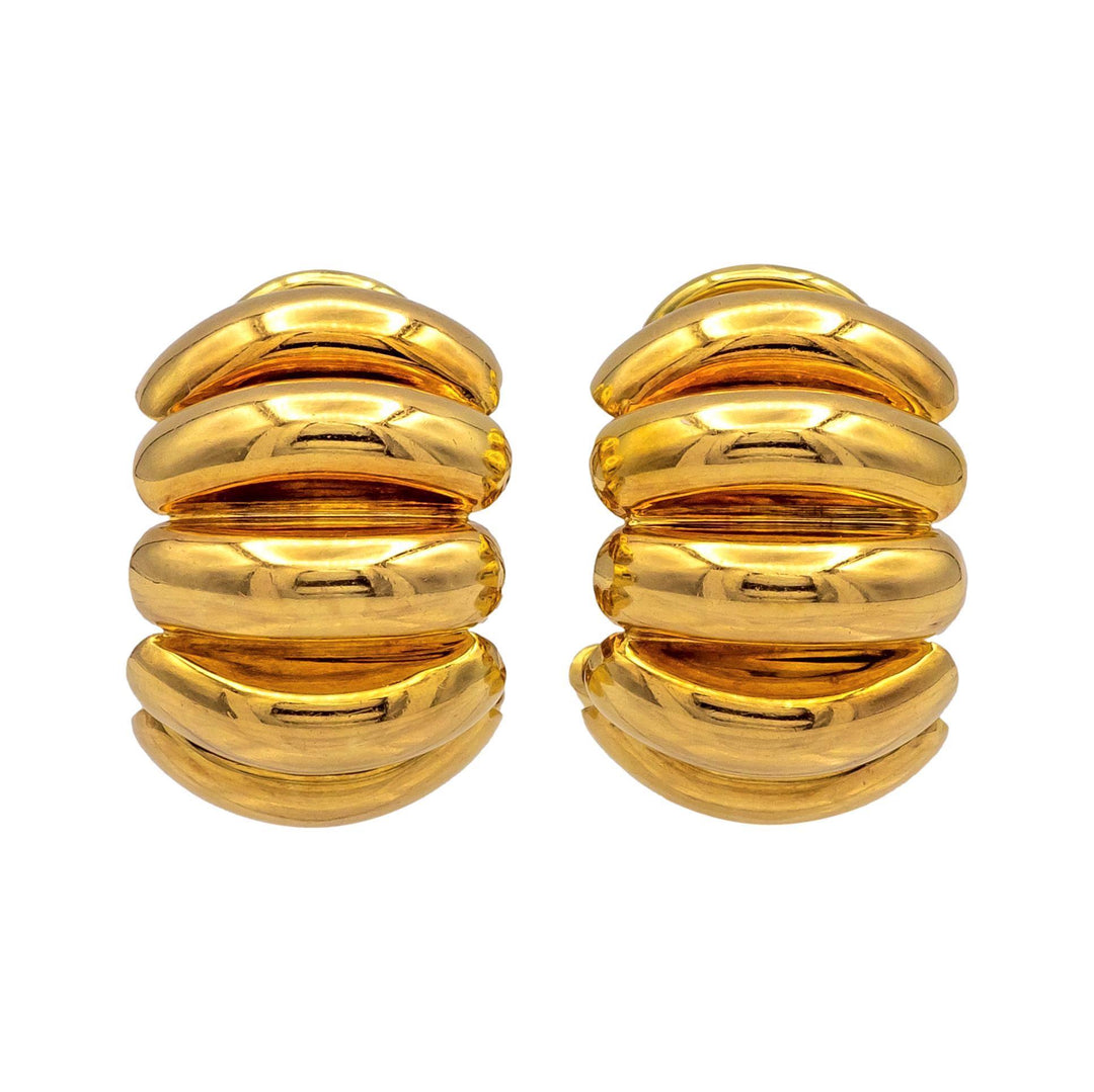 Vintage Tiffany & Co. 18K Yellow Gold Clip Earrings with post – 1980s