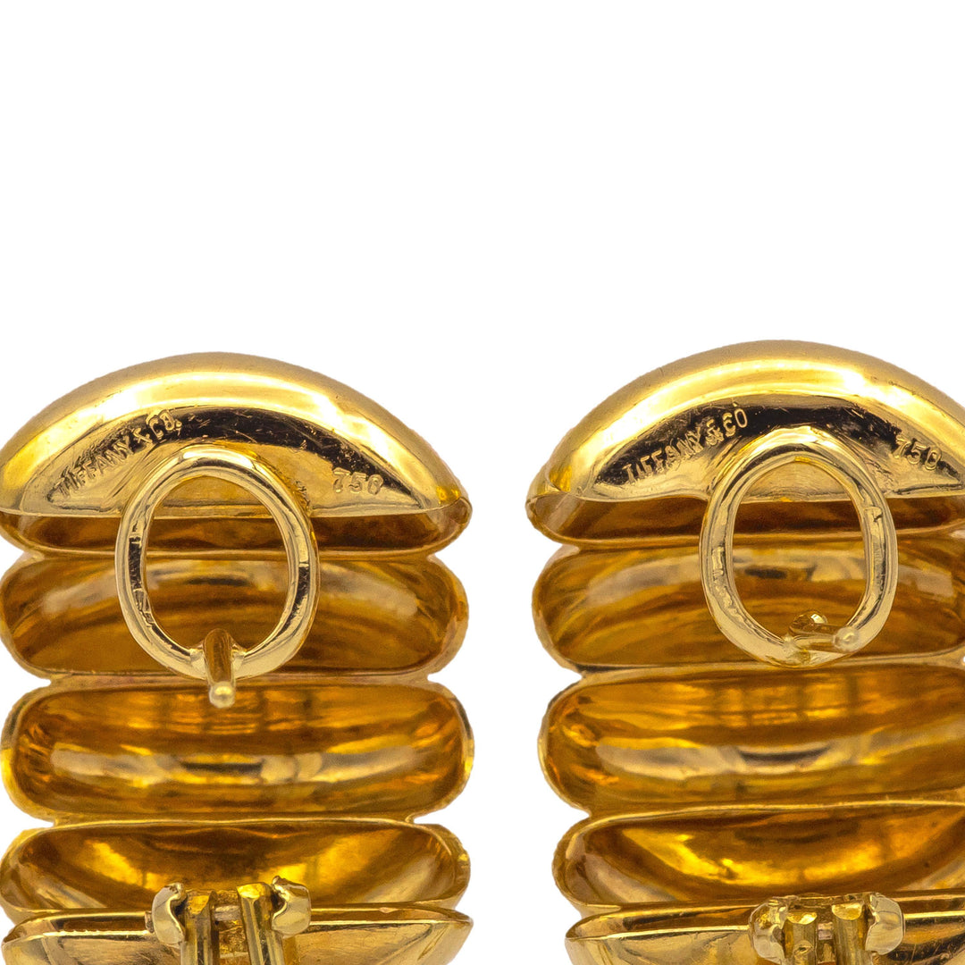 Vintage Tiffany & Co. 18K Yellow Gold Clip Earrings with post – 1980s