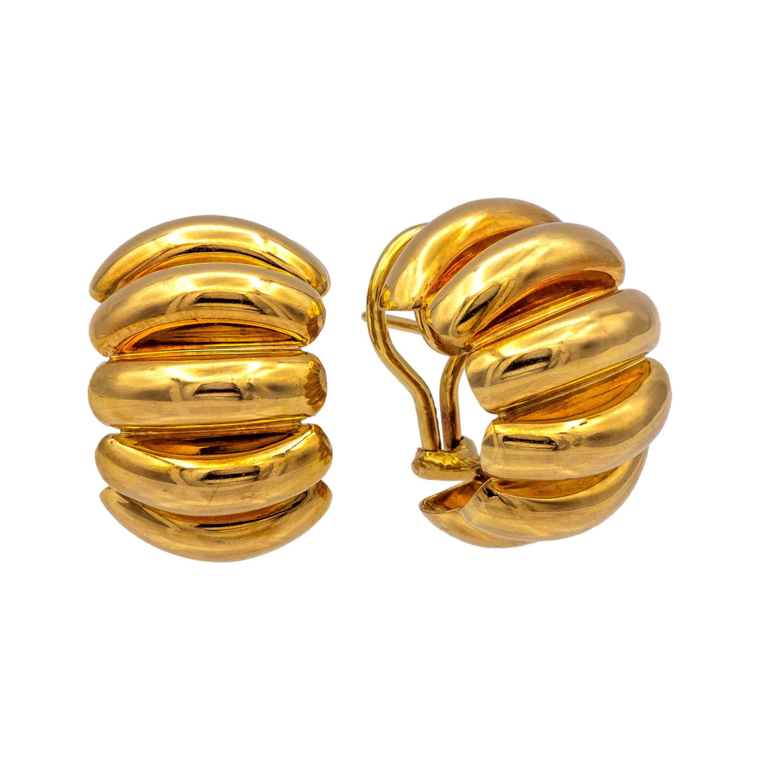 Vintage Tiffany & Co. 18K Yellow Gold Clip Earrings with post – 1980s