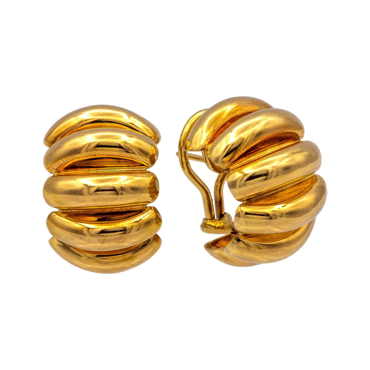 Vintage Tiffany & Co. 18K Yellow Gold Clip Earrings with post – 1980s