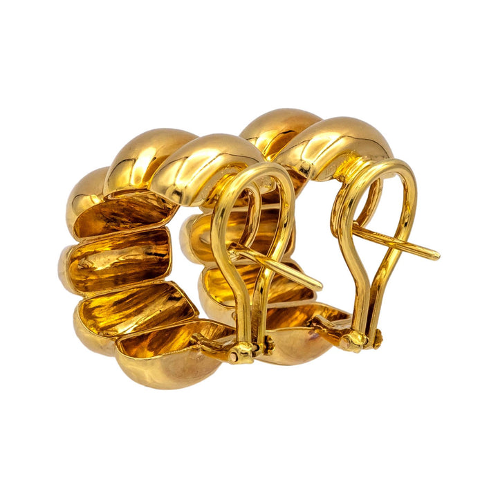 Vintage Tiffany & Co. 18K Yellow Gold Clip Earrings with post – 1980s