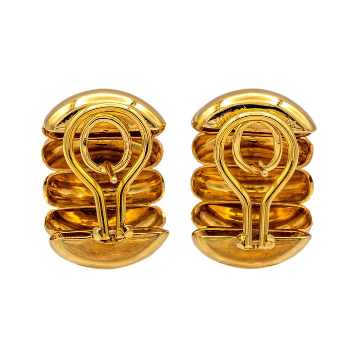 Vintage Tiffany & Co. 18K Yellow Gold Clip Earrings with post – 1980s