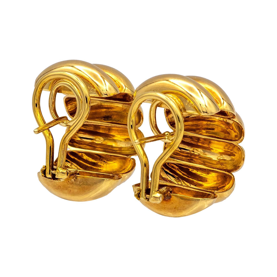 Vintage Tiffany & Co. 18K Yellow Gold Clip Earrings with post – 1980s