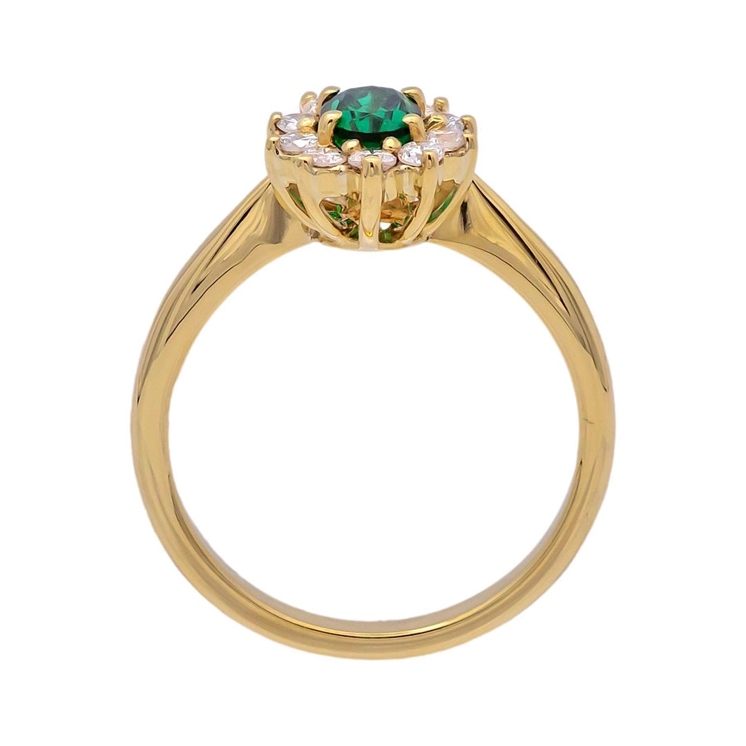 Vintage Tiffany & Co. Emerald and Diamond Cluster Ring 1980's