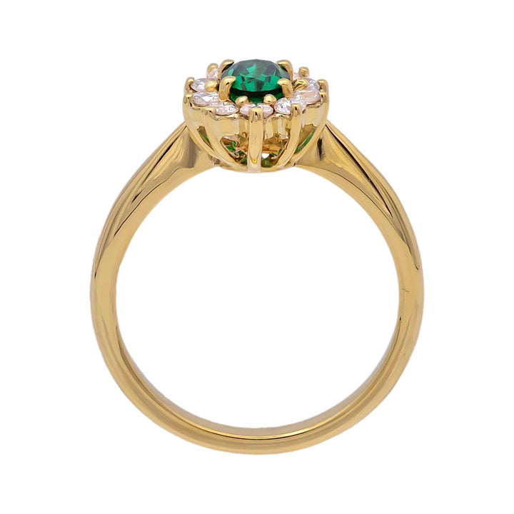 Vintage Tiffany & Co. Emerald and Diamond Cluster Ring 1980's