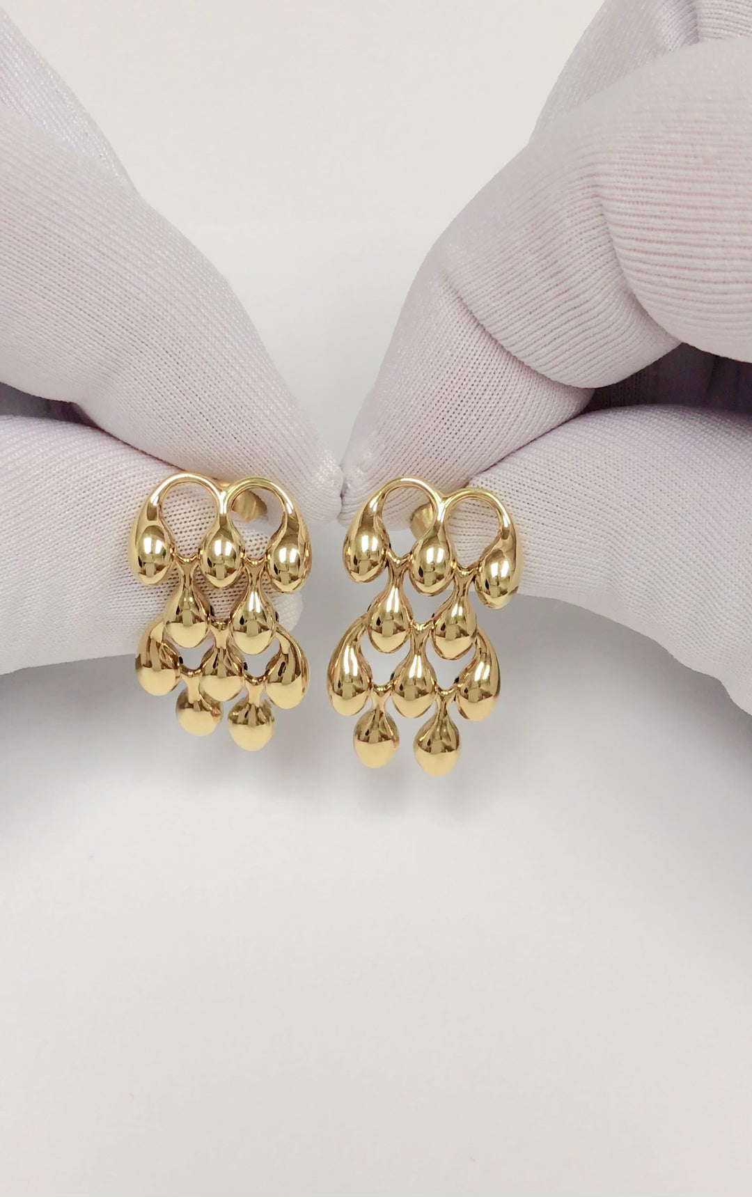 Vintage CHIMENTO 18K Yellow Gold Chandelier Earrings