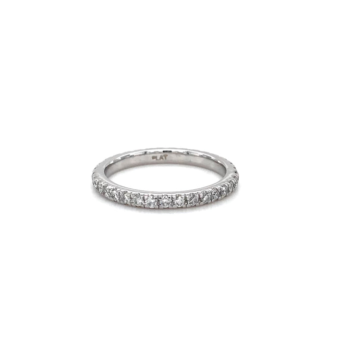 Platinum Full Circle .85ct Round Diamond Wedding Band Ring Size 4.75
