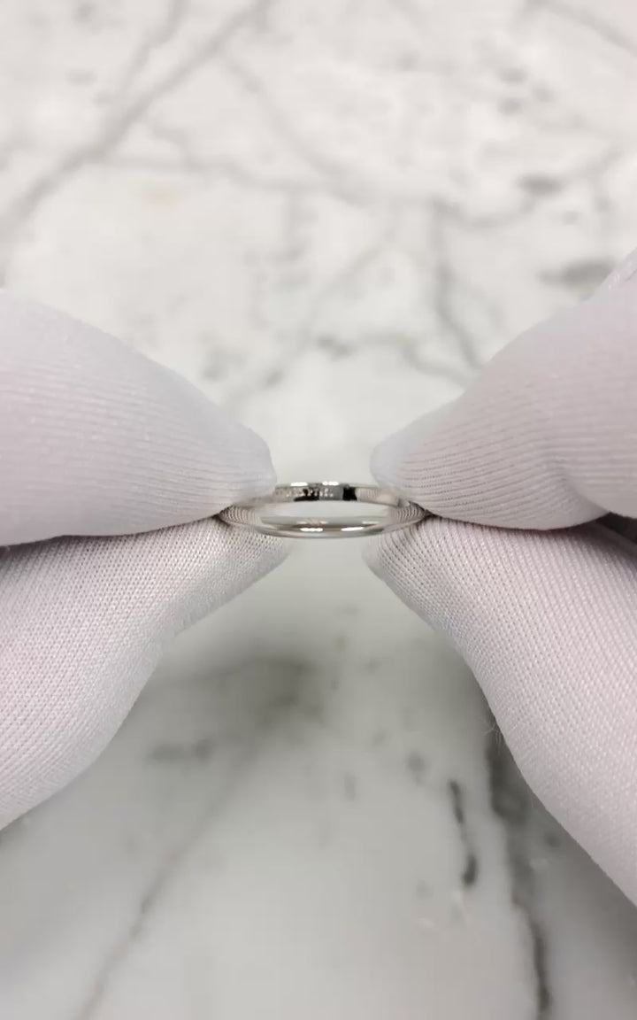 Vintage Tiffany & Co. Platinum Knife-Edge Wedding Band Ring 2 mm Size 6