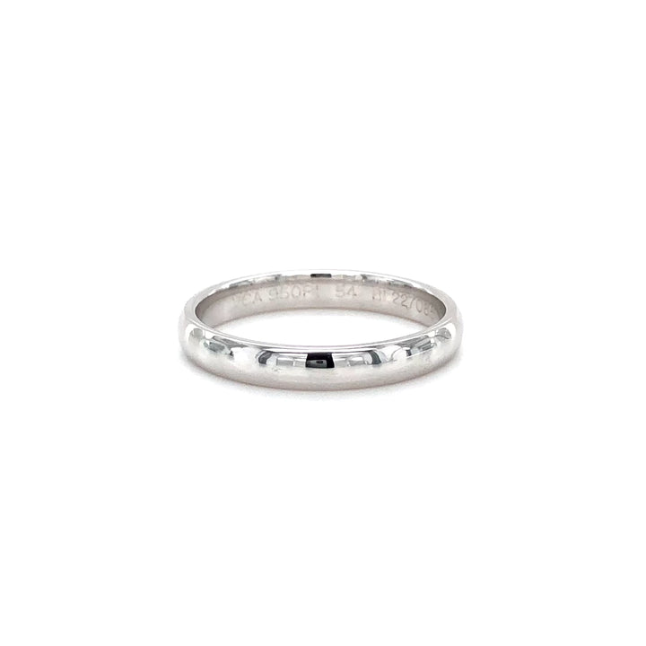 Van Cleef & Arpels Tendrement Platinum 3mm Wedding Band Ring Size 6.5
