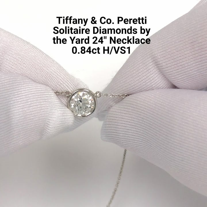 Tiffany & Co. Peretti 0.84ct Solitaire Diamonds by the Yard 24" Necklace H/VS1
