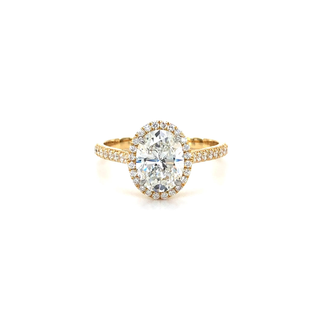 Tiffany & Co. 18K Yellow Gold Oval Diamond Soleste Engagement Ring 2.02ctTW FVS1