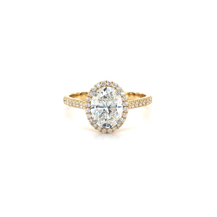Tiffany & Co. 18K Yellow Gold Oval Diamond Soleste Engagement Ring 2.02ctTW FVS1