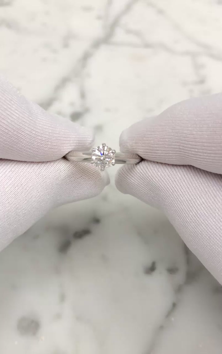 Vintage Tiffany & Co. Platinum .55ct D VS2 Diamond Solitaire Engagement Ring