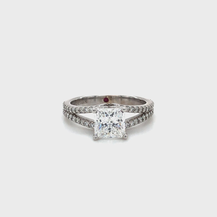 ForeverMark Devotion 18K Princess Cut Diamond Engagement Ring 1.52 Cts.FVVS2