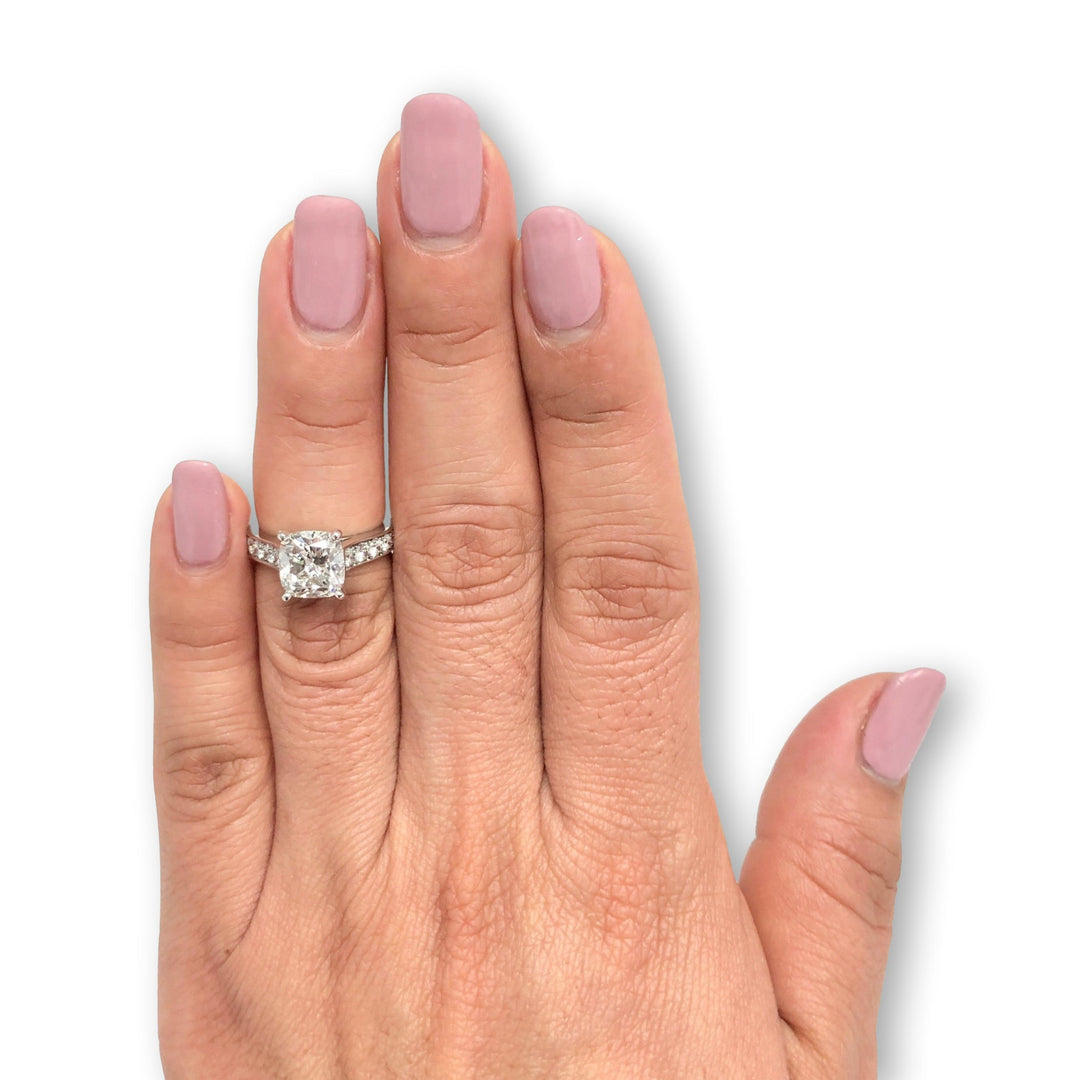 Cartier Cushion Diamond Engagement Ring Platinum 2.37 ct FVS1