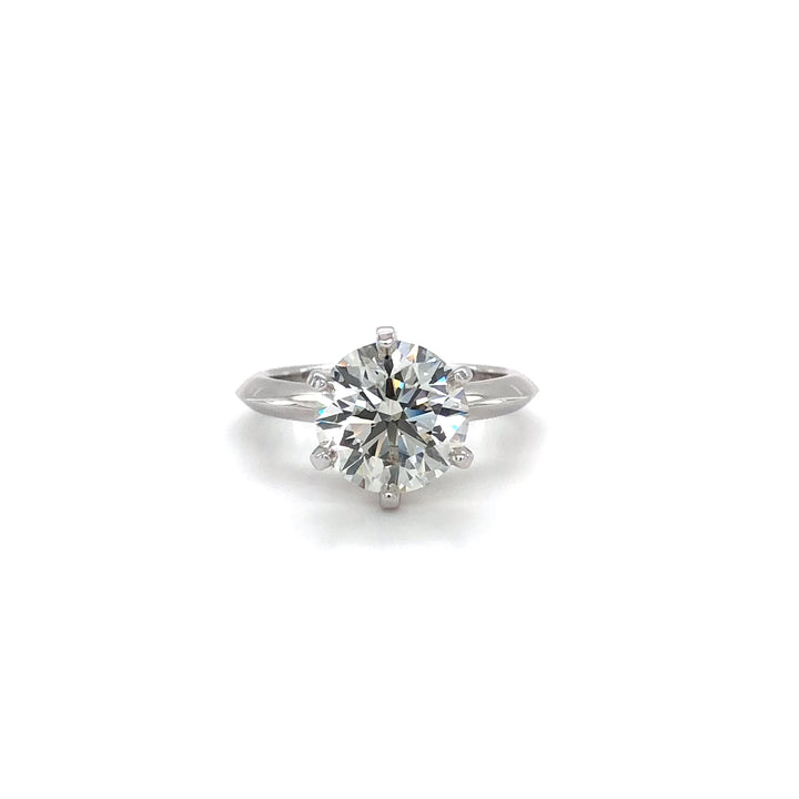 Tiffany & Co. Platinum Round Diamond Solitaire Engagement Ring 3.24 Ct IVS1