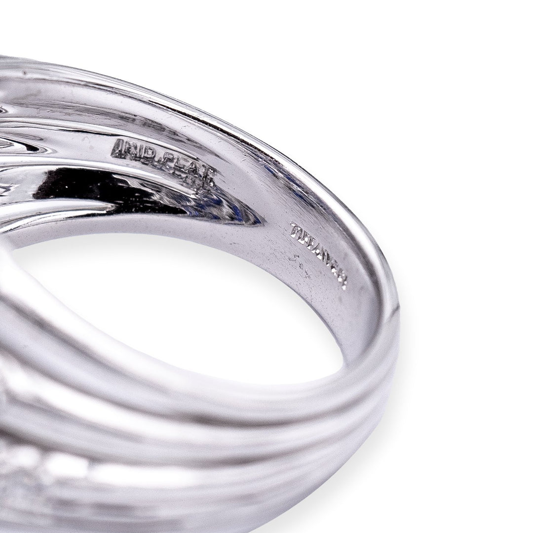 Vintage Tiffany & Co. Platinum Sapphire and Diamond Dome Cocktail Ring