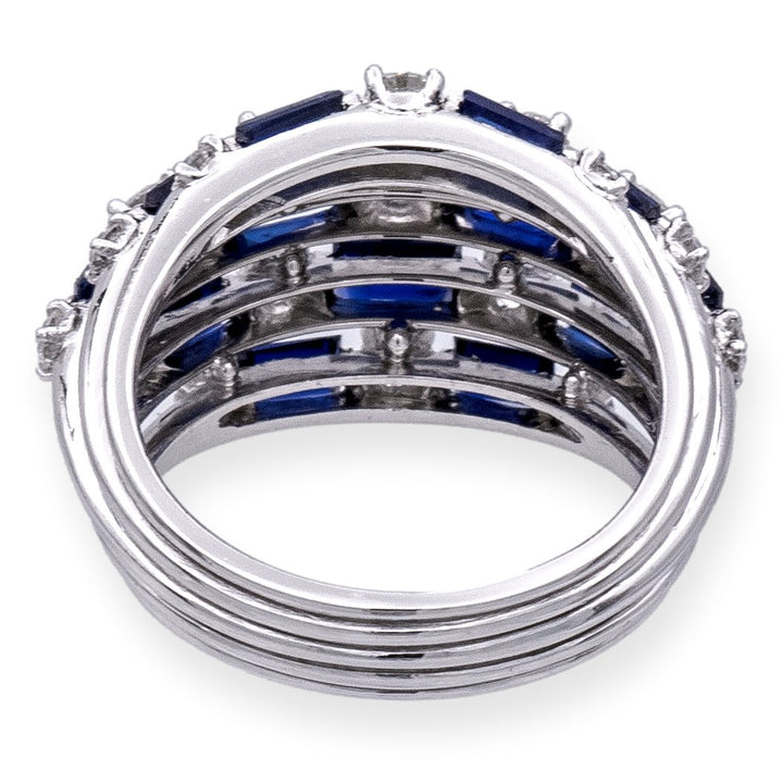 Vintage Tiffany & Co. Platinum Sapphire and Diamond Dome Cocktail Ring