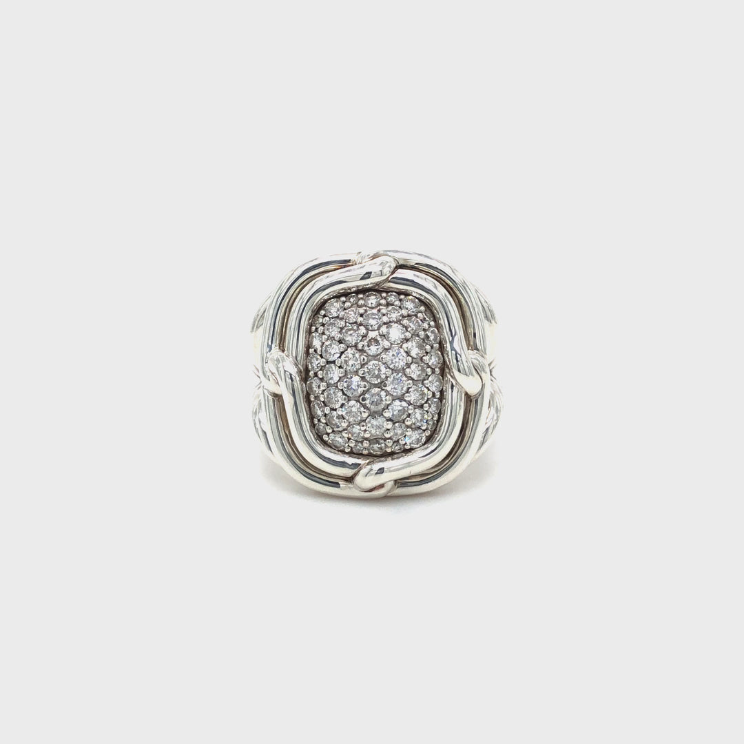 David Yurman Labyrinth Sterling Silver 1.00 ct. Pave Diamond Ring
