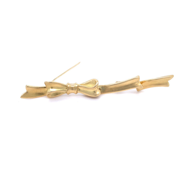 Angela Cummings 18K Yellow Gold Bow Brooch Pin, Circa 1984