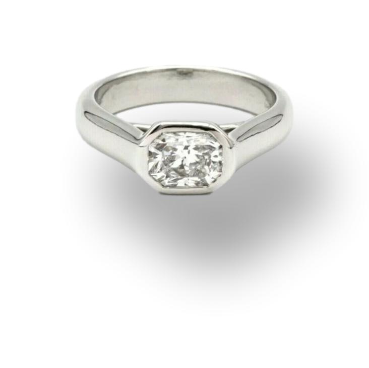 Tiffany Lucida Diamond Bezel Set Engagement Ring in Platinum