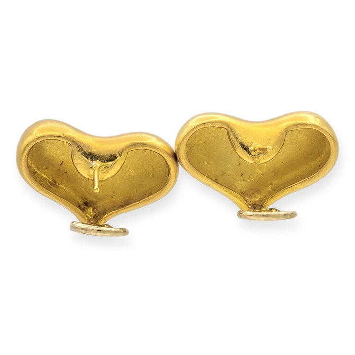 Vintage Angela Cummings 18K Yellow Gold Heart Clip Earrings C.1985