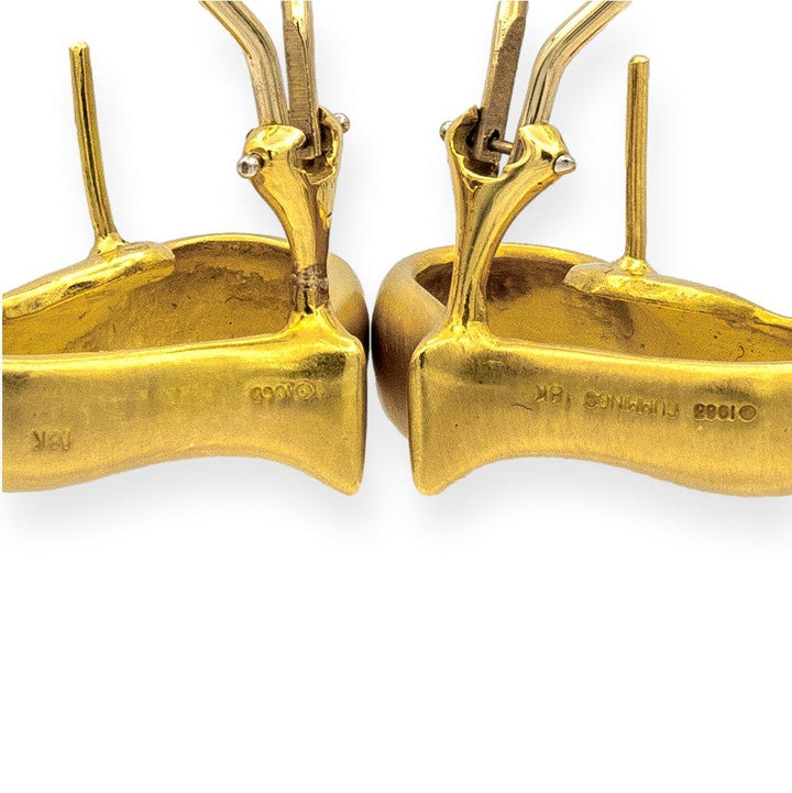 Vintage Angela Cummings 18K Yellow Gold Heart Clip Earrings C.1985