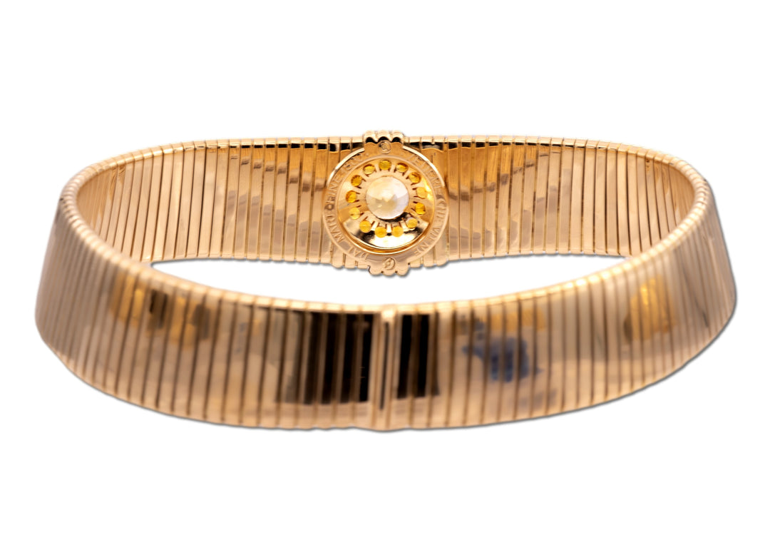 Vintage Bvlgari Tubogas 18K Yellow Gold Choker Necklace